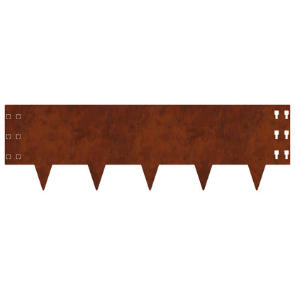 Bordura per Prato 20 pcs 100 x 30 cm Acciaio Ruggine | homemem39