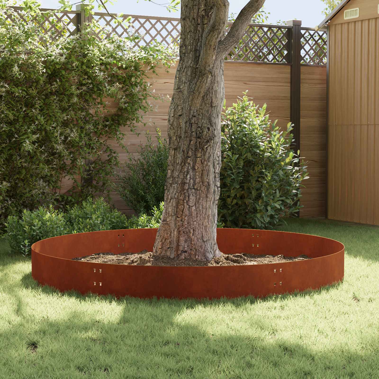 Bordura per Prato 30 pcs 100 x 30 cm Acciaio Ruggine | homemem39