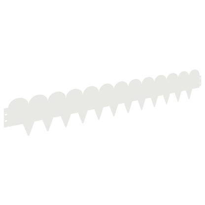 Bordura per Prato 30 pcs 103 x 15 cm Acciaio Bianco | homemem39
