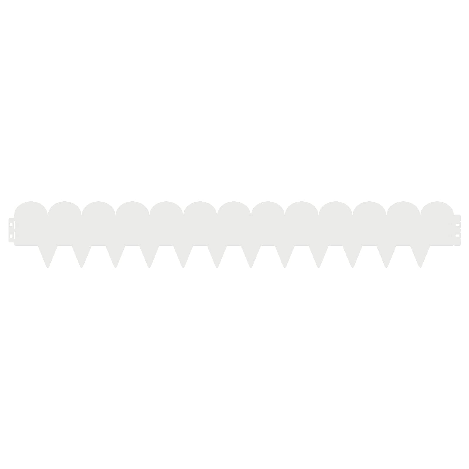 Bordura per Prato 30 pcs 103 x 15 cm Acciaio Bianco | homemem39