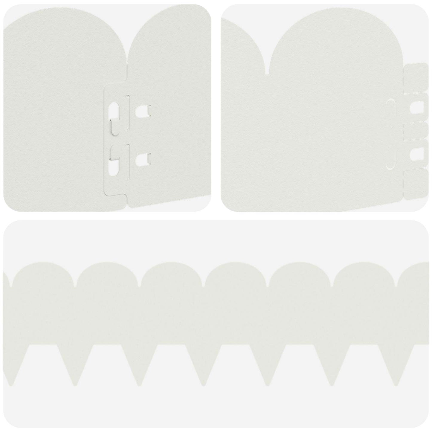 Bordura per Prato 50 pcs 103 x 15 cm Acciaio Bianco | homemem39