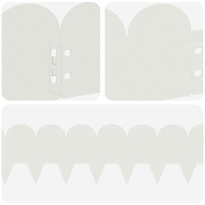 Bordura per Prato 50 pcs 103 x 15 cm Acciaio Bianco | homemem39