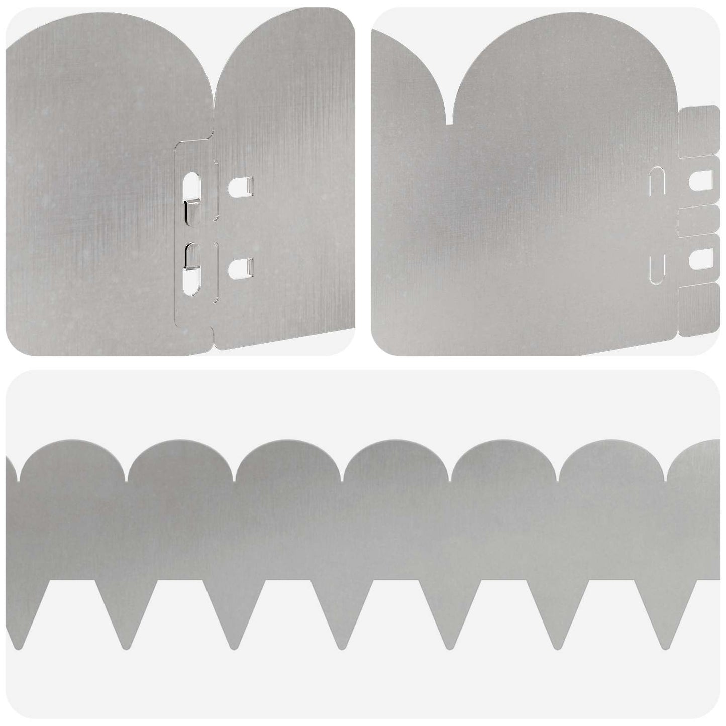 Bordura per Prato 10 pcs 103 x 15 cm Acciaio Argento | homemem39