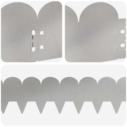 Bordura per Prato 20 pcs 103 x 15 cm Acciaio Argento | homemem39