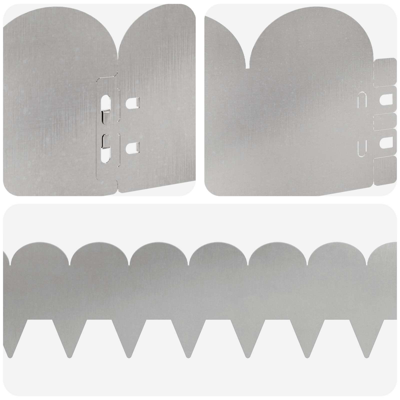 Bordura per Prato 30 pcs 103 x 15 cm Acciaio Argento | homemem39