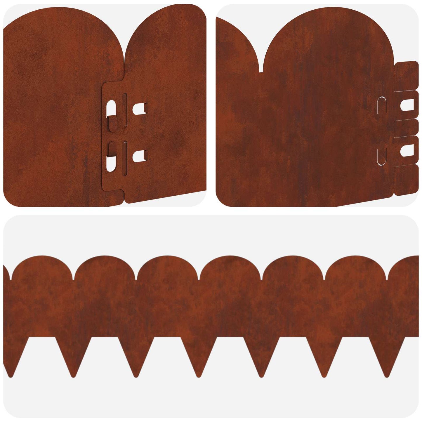 Bordura per Prato 30 pcs 103 x 15 cm Acciaio Ruggine | homemem39