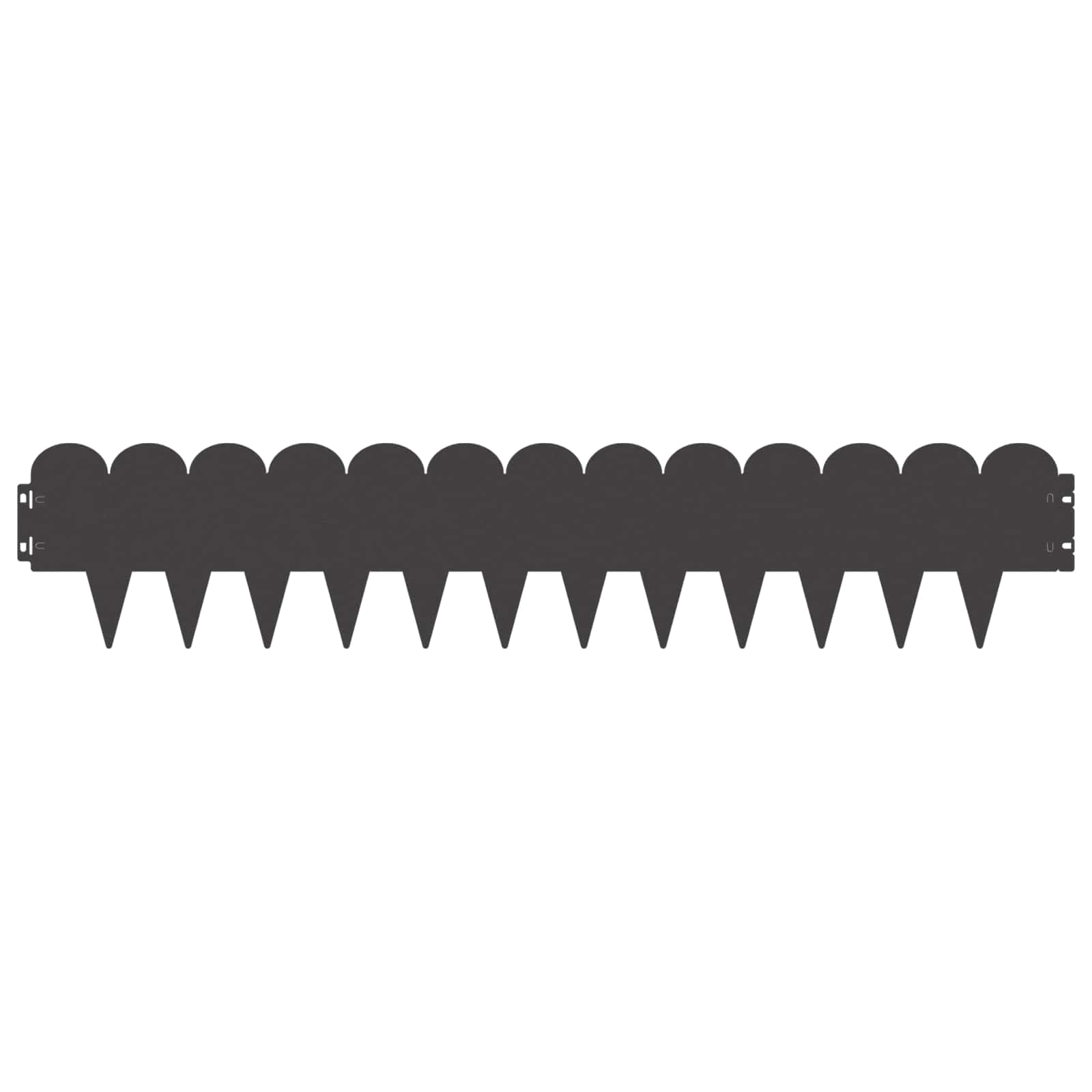 Bordura per Prato 10 pcs 103 x 20 cm Acciaio Nero | homemem39