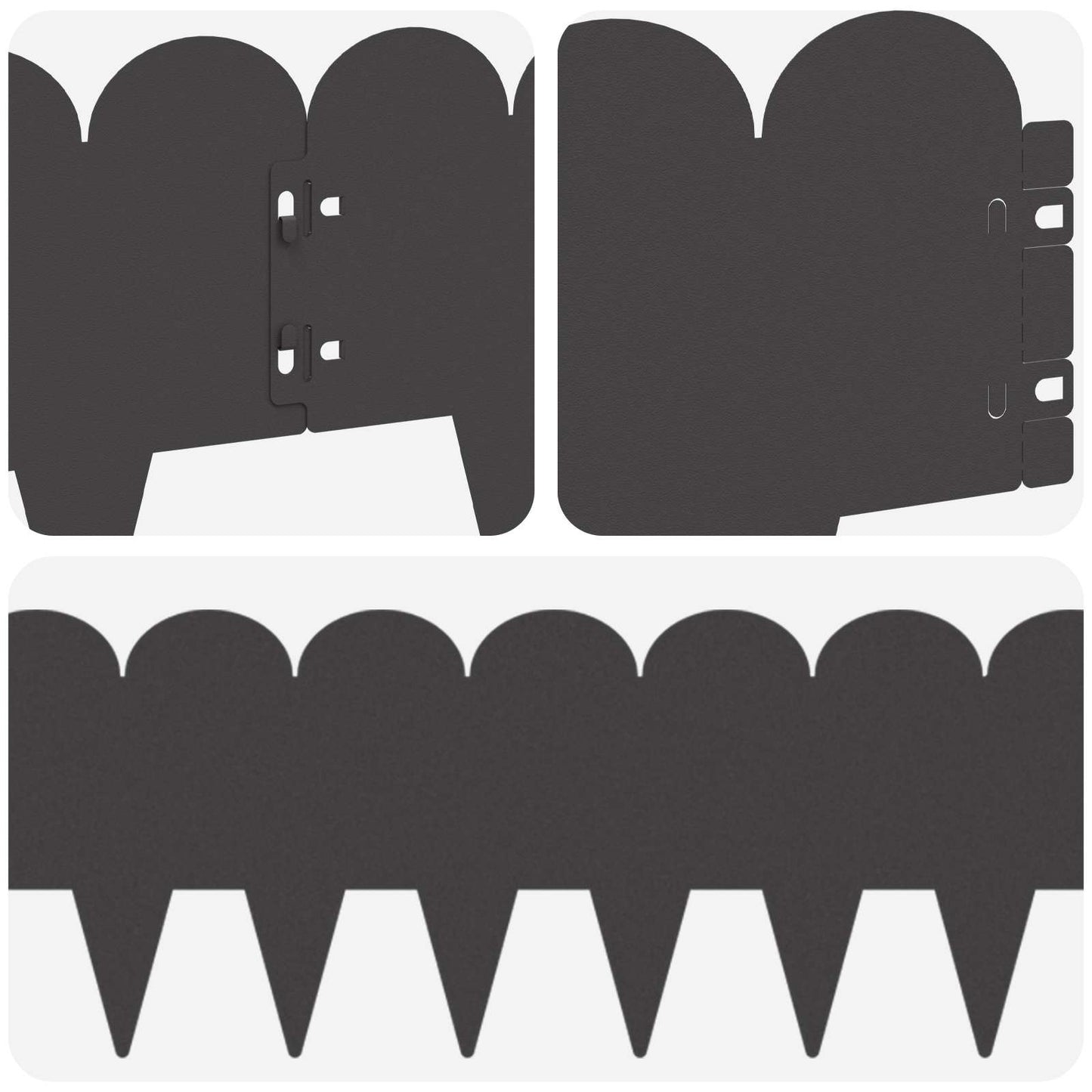 Bordura per Prato 30 pcs 103 x 20 cm Acciaio Nero | homemem39