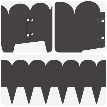 Bordura per Prato 30 pcs 103 x 20 cm Acciaio Nero | homemem39