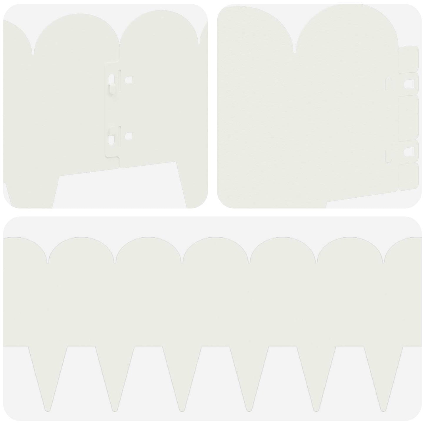 Bordura per Prato 10 pcs 103 x 20 cm Acciaio Bianco | homemem39