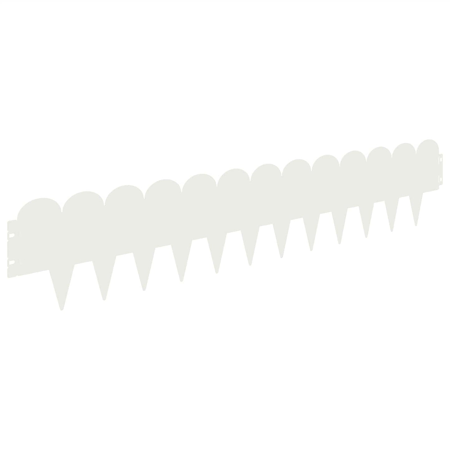 Bordura per Prato 10 pcs 103 x 20 cm Acciaio Bianco | homemem39