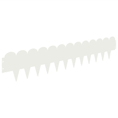 Bordura per Prato 10 pcs 103 x 20 cm Acciaio Bianco | homemem39