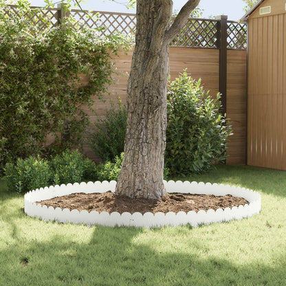 Bordura per Prato 20 pcs 103 x 20 cm Acciaio Bianco | homemem39