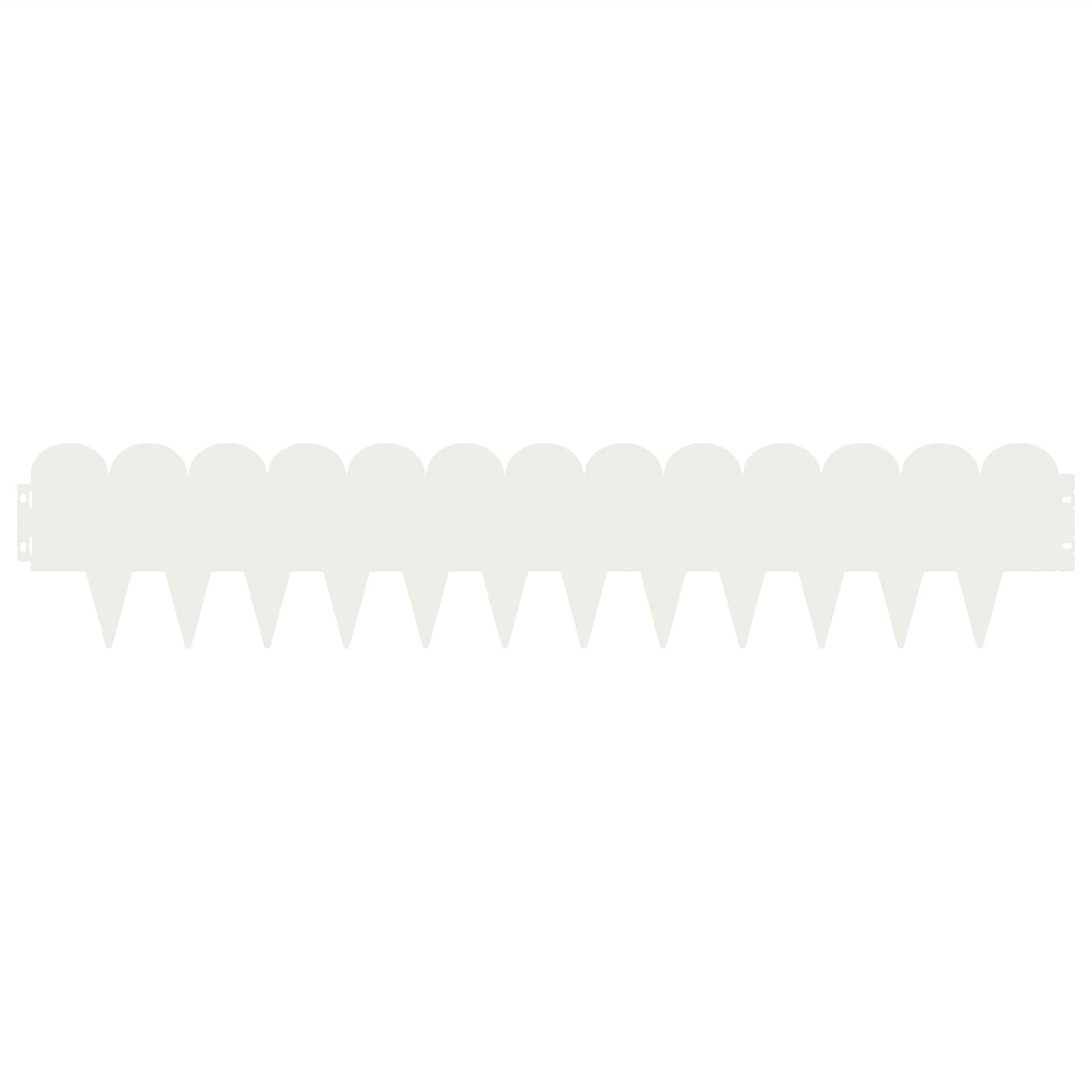 Bordura per Prato 20 pcs 103 x 20 cm Acciaio Bianco | homemem39