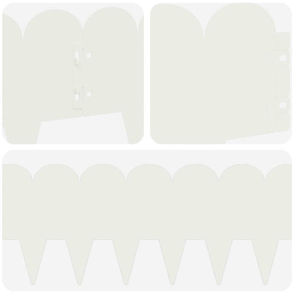 Bordura per Prato 30 pcs 103 x 20 cm Acciaio Bianco | homemem39