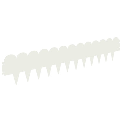 Bordura per Prato 30 pcs 103 x 20 cm Acciaio Bianco | homemem39