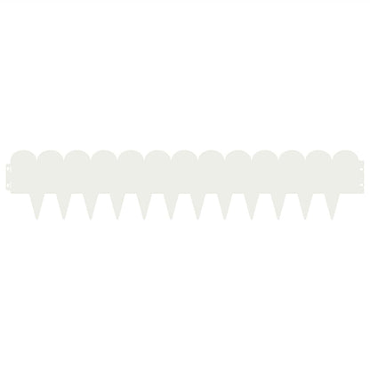 Bordura per Prato 30 pcs 103 x 20 cm Acciaio Bianco