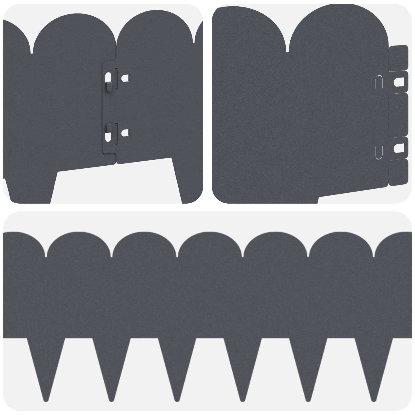Bordura per Prato 10 pcs 103 x 20 cm Acciaio Antracite | homemem39