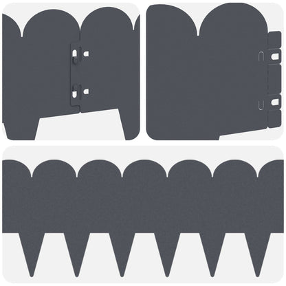 Bordura per Prato 10 pcs 103 x 20 cm Acciaio Antracite | homemem39