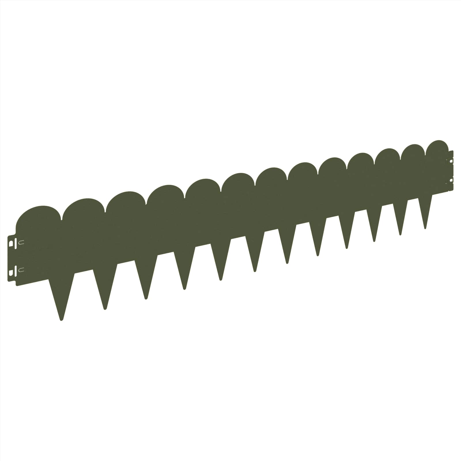 Bordura per Prato 10 pcs 103 x 20 cm Acciaio Verde Oliva | homemem39