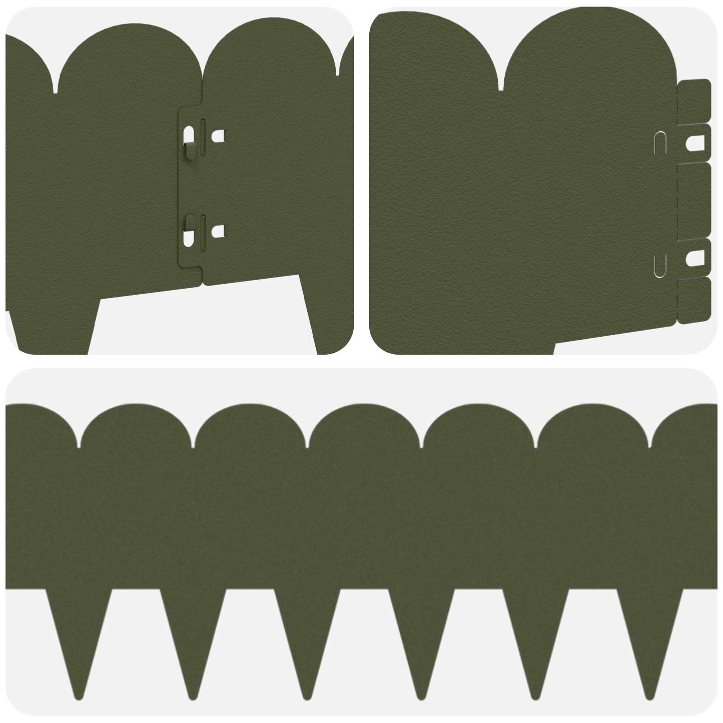 Bordura per Prato 20 pcs 103 x 20 cm Acciaio Verde Oliva | homemem39