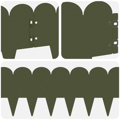 Bordura per Prato 20 pcs 103 x 20 cm Acciaio Verde Oliva | homemem39