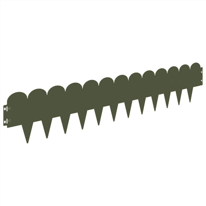 Bordura per Prato 20 pcs 103 x 20 cm Acciaio Verde Oliva | homemem39