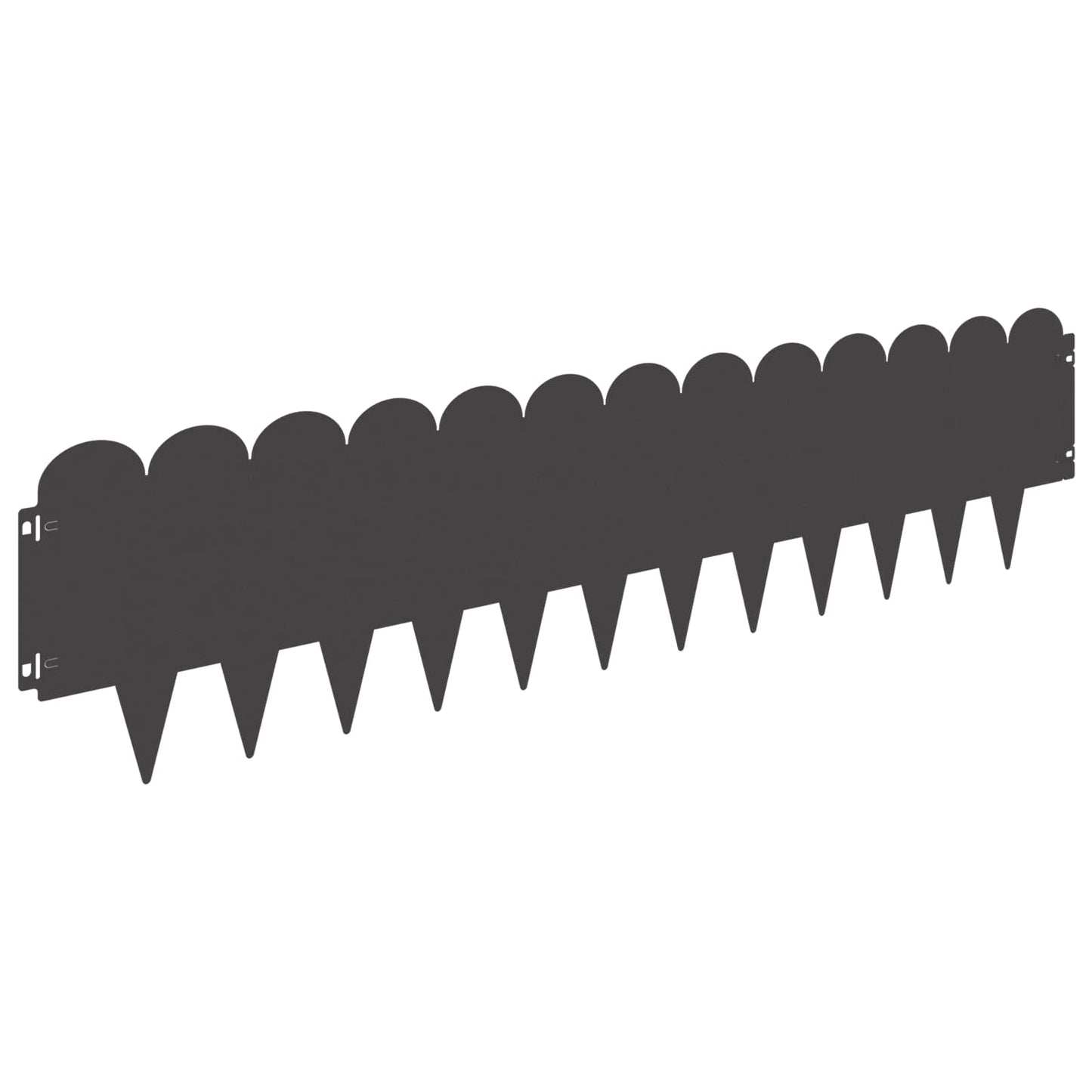 Bordura per Prato 10 pcs 103 x 25 cm Acciaio Nero | homemem39