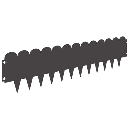 Bordura per Prato 10 pcs 103 x 25 cm Acciaio Nero | homemem39