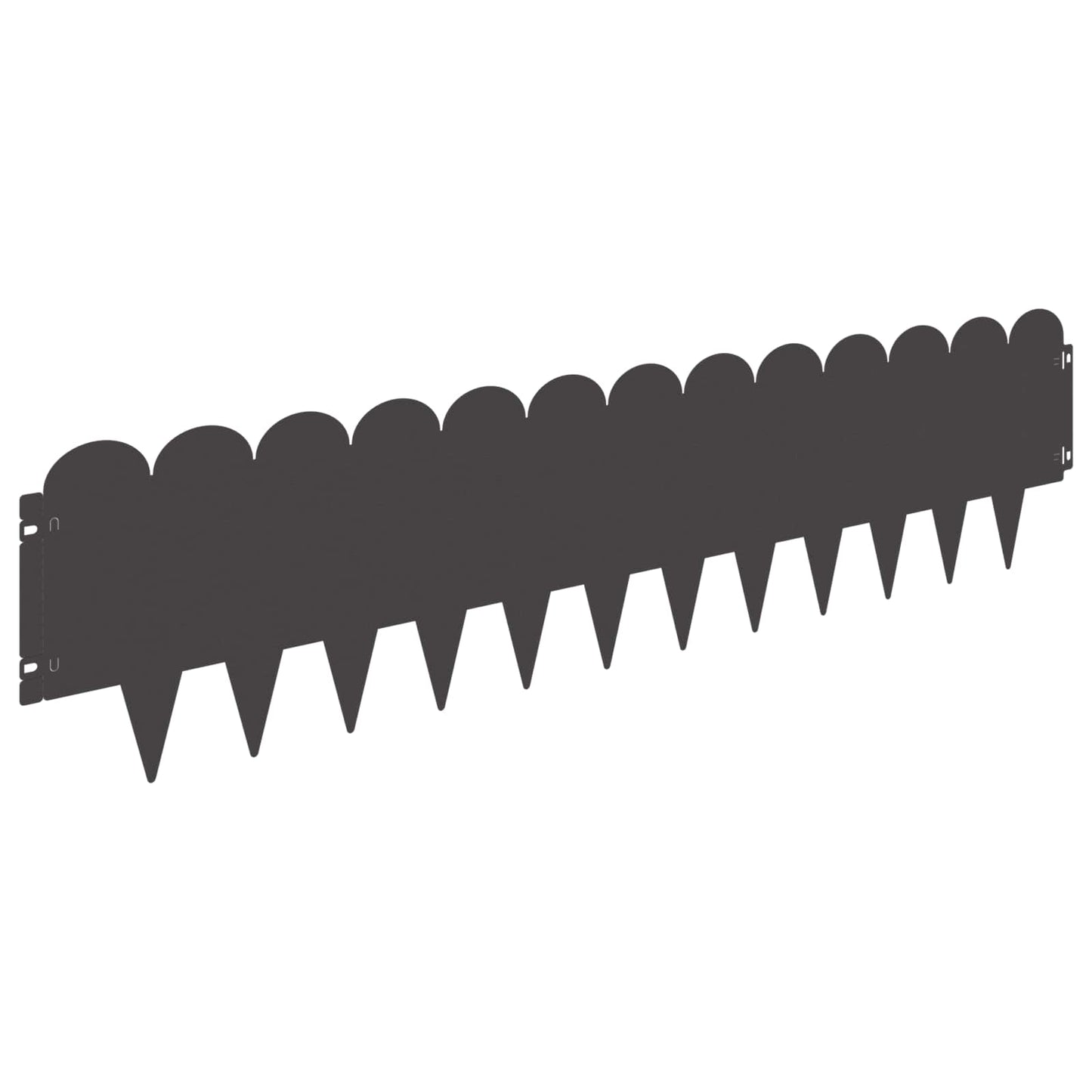 Bordura per Prato 10 pcs 103 x 25 cm Acciaio Nero | homemem39