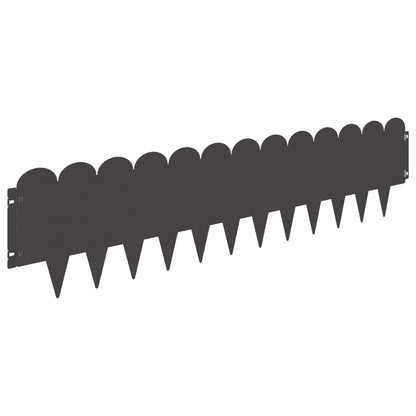 Bordura per Prato 10 pcs 103 x 25 cm Acciaio Nero | homemem39