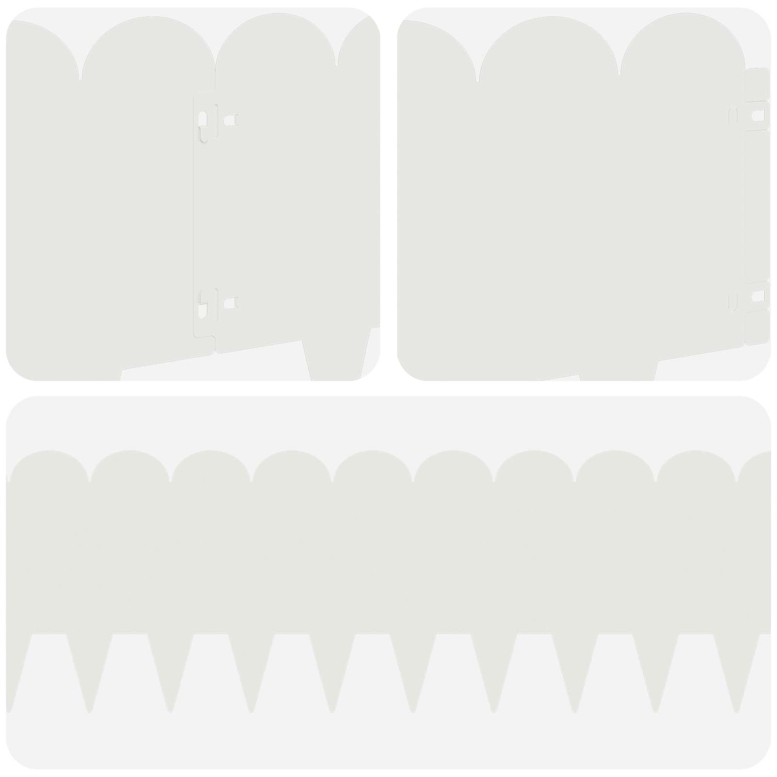 Bordura per Prato 10 pcs 103 x 25 cm Acciaio Bianco | homemem39