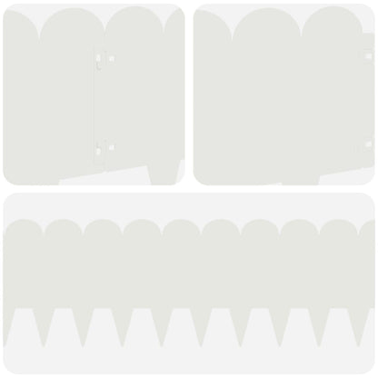 Bordura per Prato 10 pcs 103 x 25 cm Acciaio Bianco | homemem39