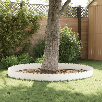 Bordura per Prato 10 pcs 103 x 25 cm Acciaio Bianco | homemem39