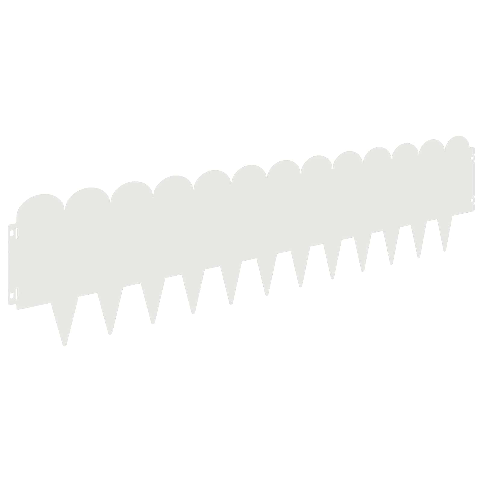 Bordura per Prato 10 pcs 103 x 25 cm Acciaio Bianco | homemem39