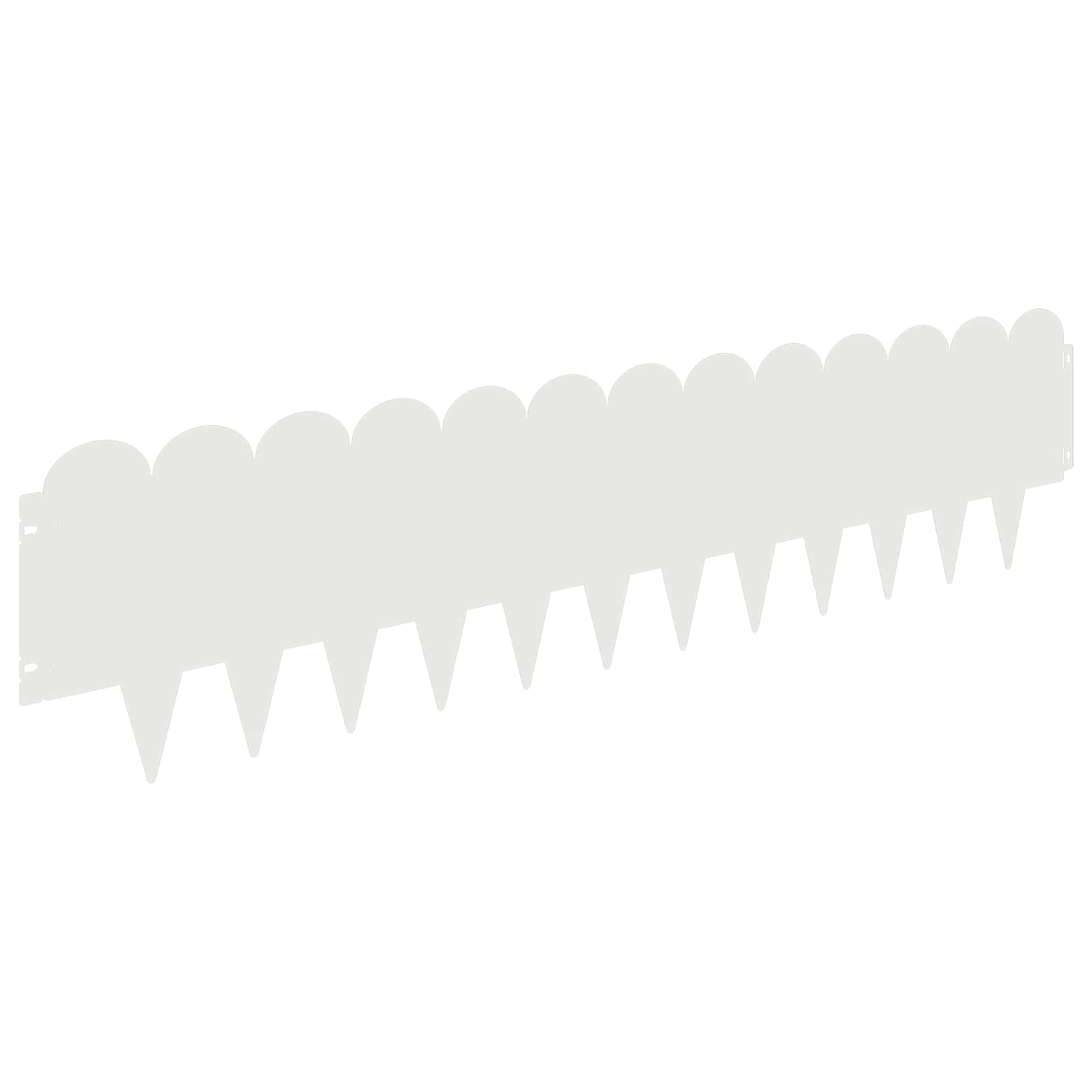 Bordura per Prato 10 pcs 103 x 25 cm Acciaio Bianco | homemem39