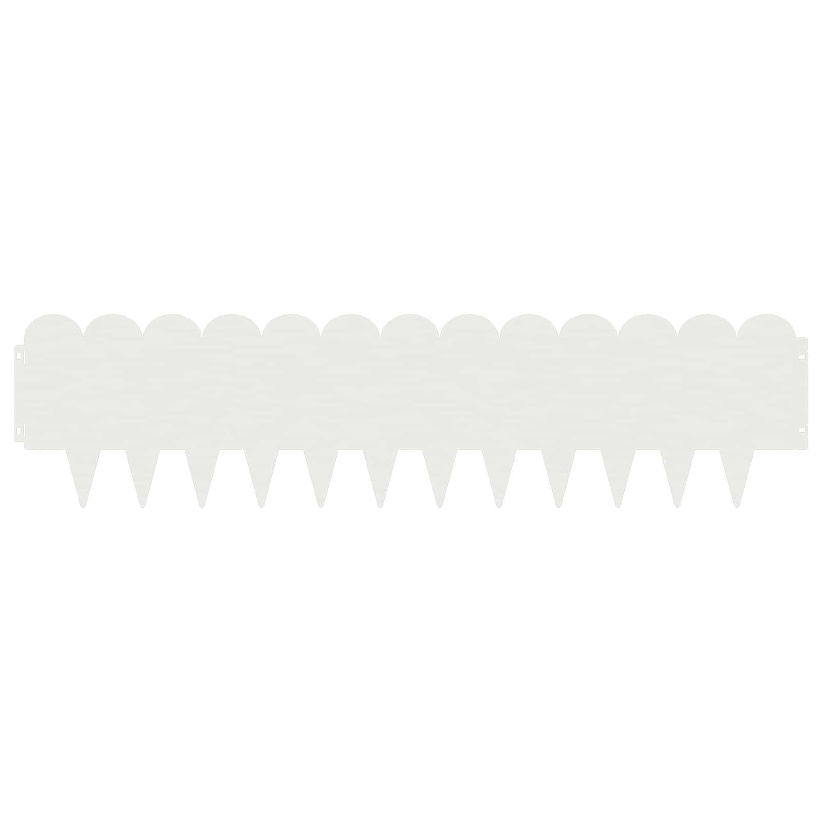 Bordura per Prato 10 pcs 103 x 25 cm Acciaio Bianco | homemem39