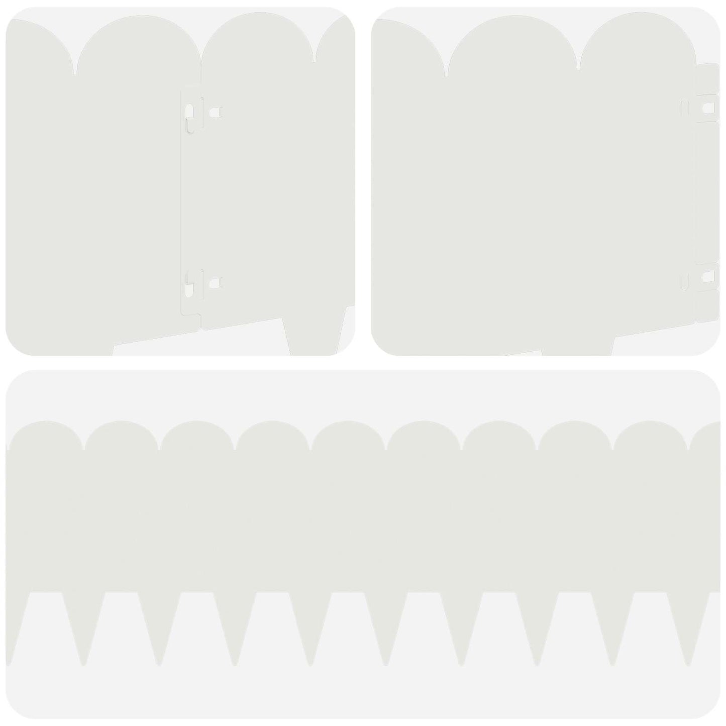 Bordura per Prato 20 pcs 103 x 25 cm Acciaio Bianco | homemem39