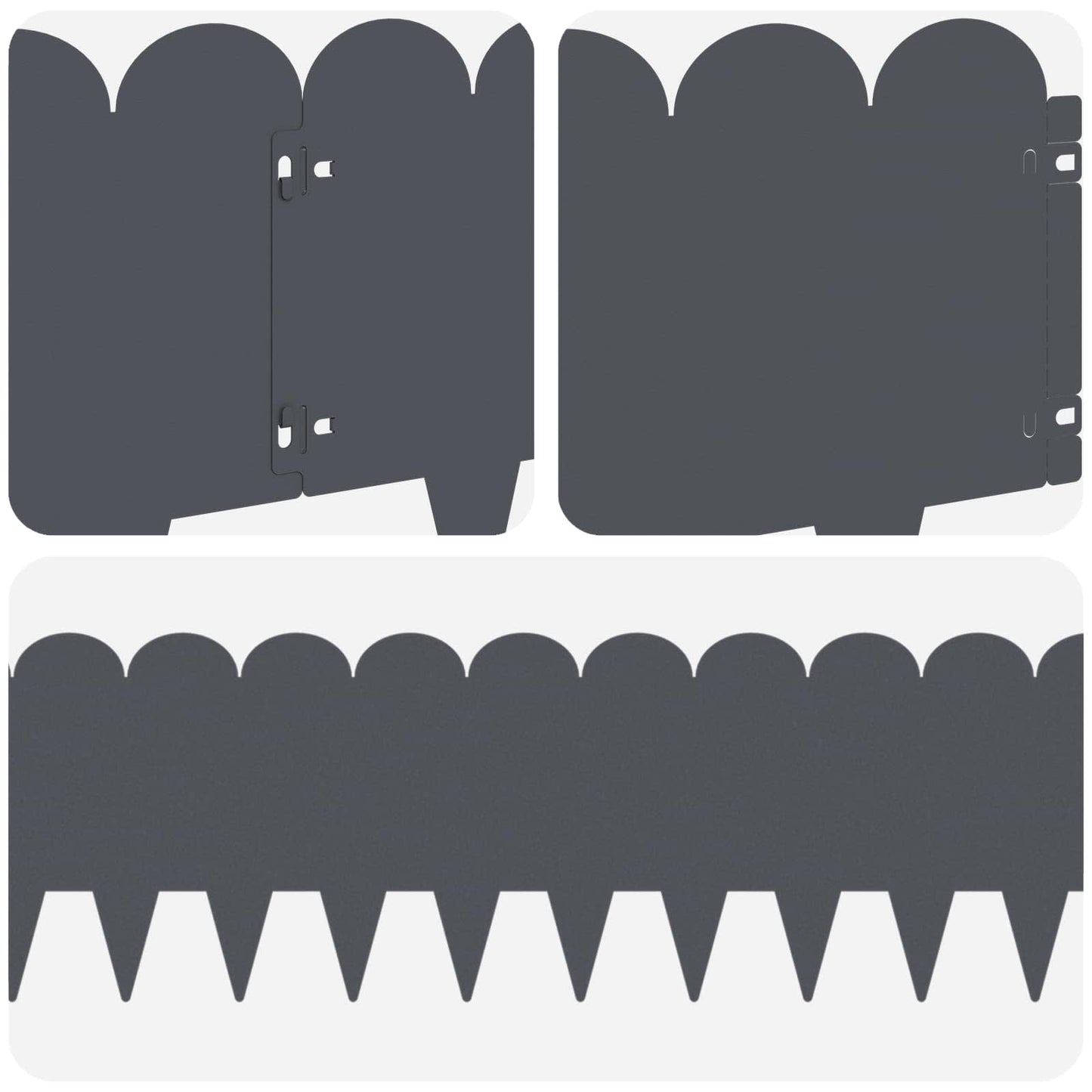 Bordura per Prato 10 pcs 103 x 25 cm Acciaio Antracite | homemem39