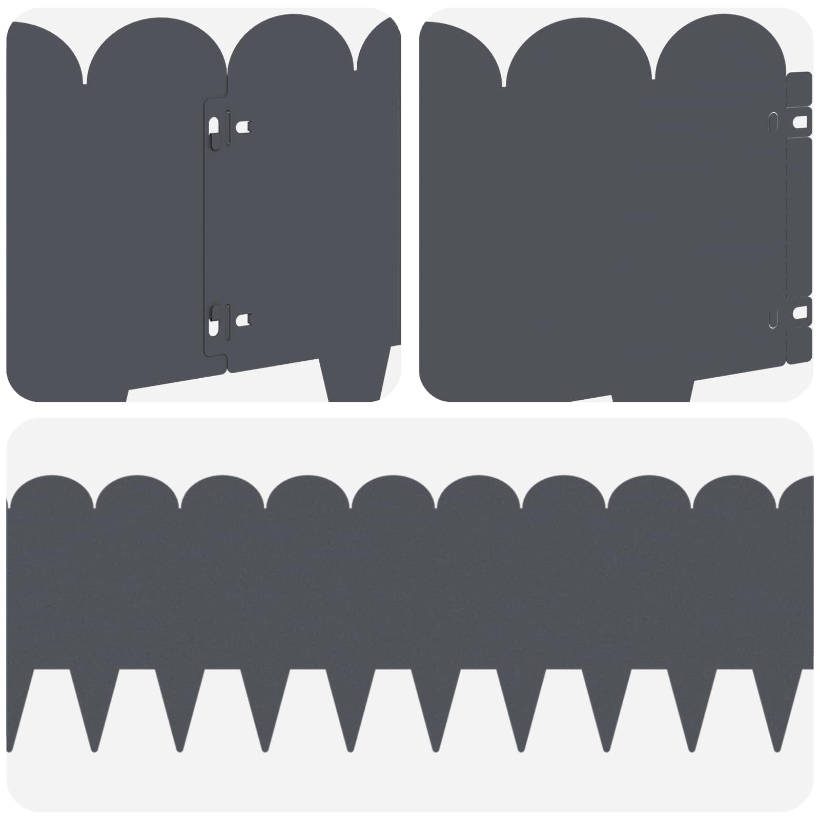 Bordura per Prato 10 pcs 103 x 25 cm Acciaio Antracite | homemem39
