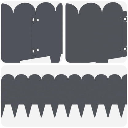 Bordura per Prato 10 pcs 103 x 25 cm Acciaio Antracite | homemem39