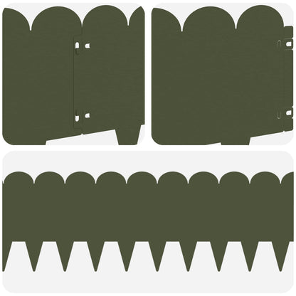 Bordura per Prato 10 pcs 103 x 25 cm Acciaio Verde Oliva