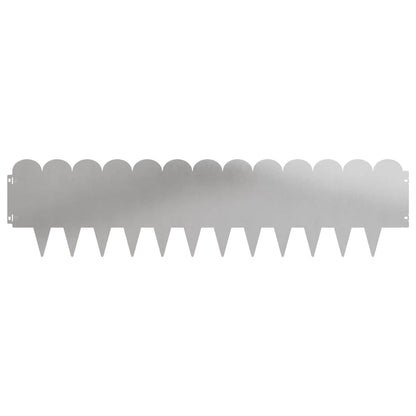 Bordura per Prato 10 pcs 103 x 25 cm Acciaio Argento