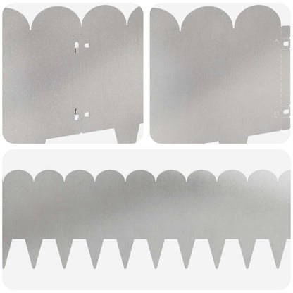 Bordura per Prato 20 pcs 103 x 25 cm Acciaio Argento | homemem39
