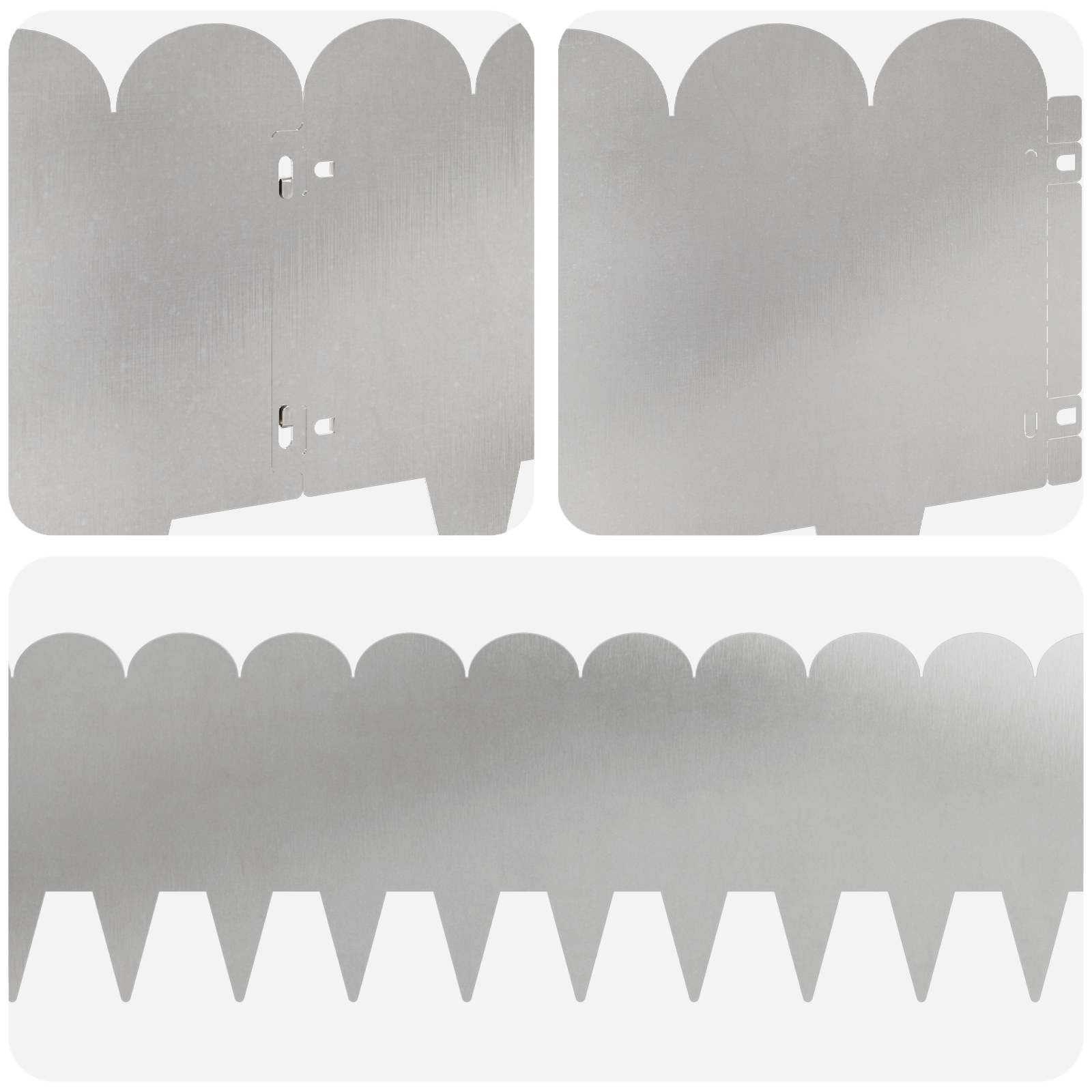 Bordura per Prato 30 pcs 103 x 25 cm Acciaio Argento | homemem39