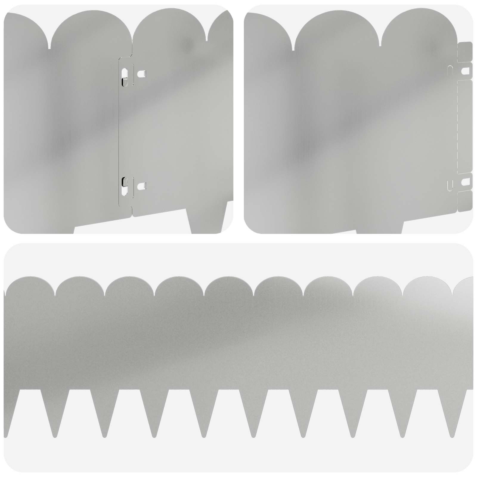 Bordura per Prato 20 pcs 103 x 25 cm Acciaio Argento | homemem39