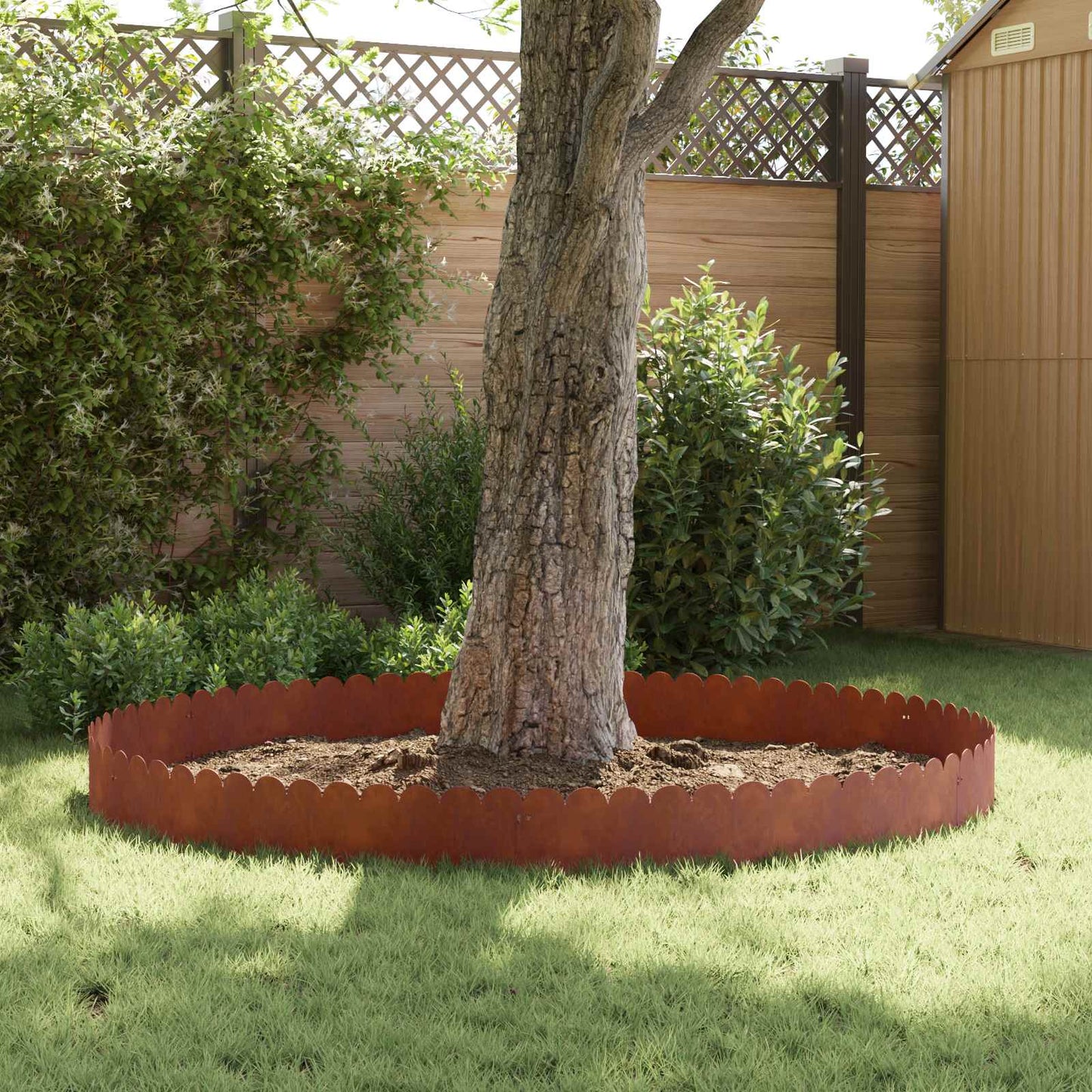 Bordura per Prato 10 pcs 103 x 25 cm Acciaio Ruggine | homemem39