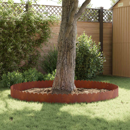 Bordura per Prato 10 pcs 103 x 25 cm Acciaio Ruggine | homemem39