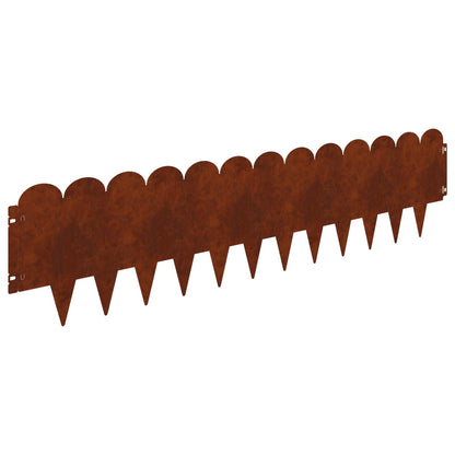Bordura per Prato 10 pcs 103 x 25 cm Acciaio Ruggine | homemem39