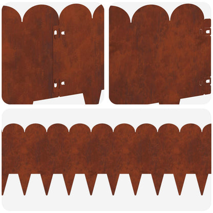 Bordura per Prato 20 pcs 103 x 25 cm Acciaio Ruggine | homemem39